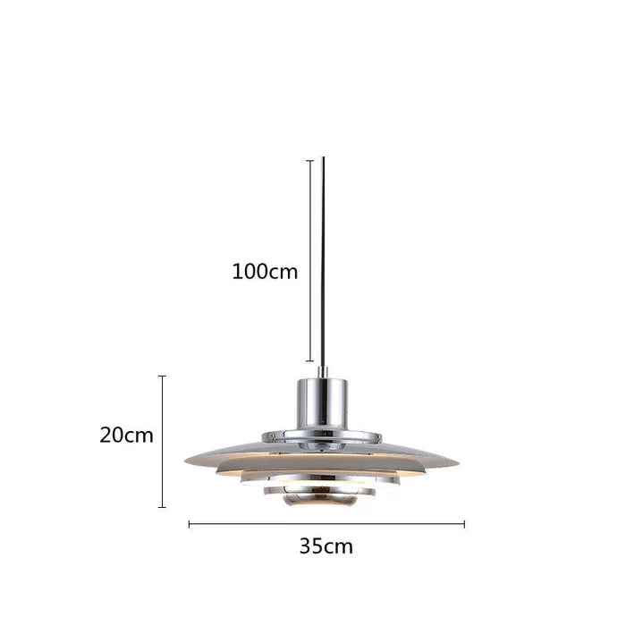 Retro Lampa Wisząca z Aluminium – Warstwowa Lampa LED