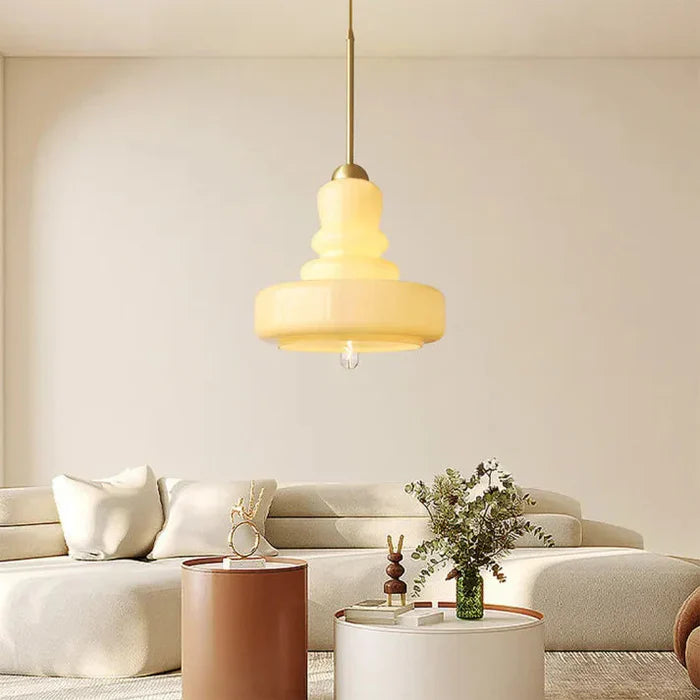 Designerska Lampa Wisząca z Mlecznego Szkła Bauhaus