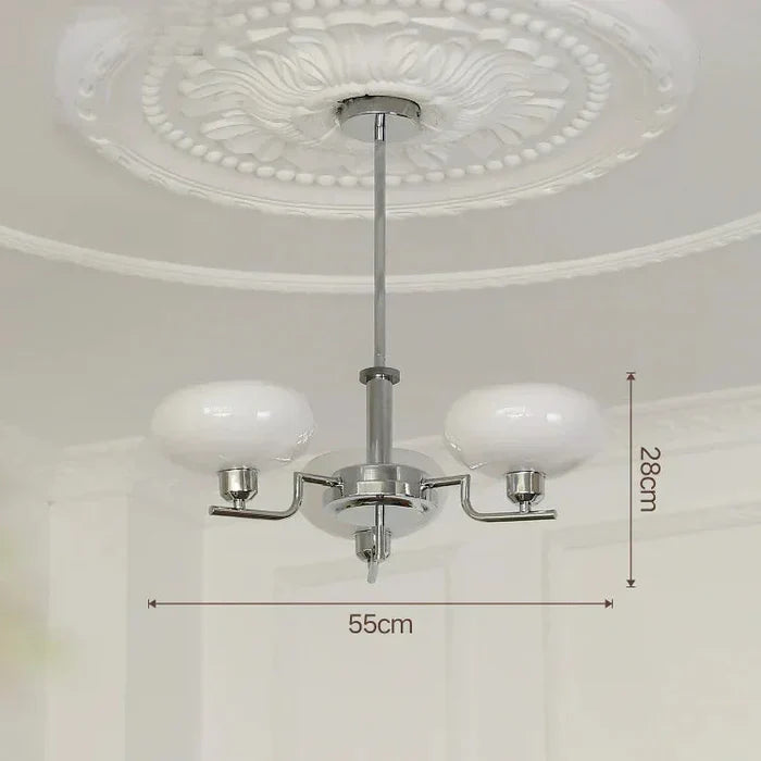 Nowoczesny Żyrandol z Kloszami z Opalowego Szkła – Elegancka Lampa Sufitowa