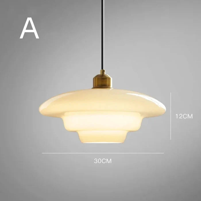 Wisząca Lampa Sufitowa z Mlecznobiałego Szkła