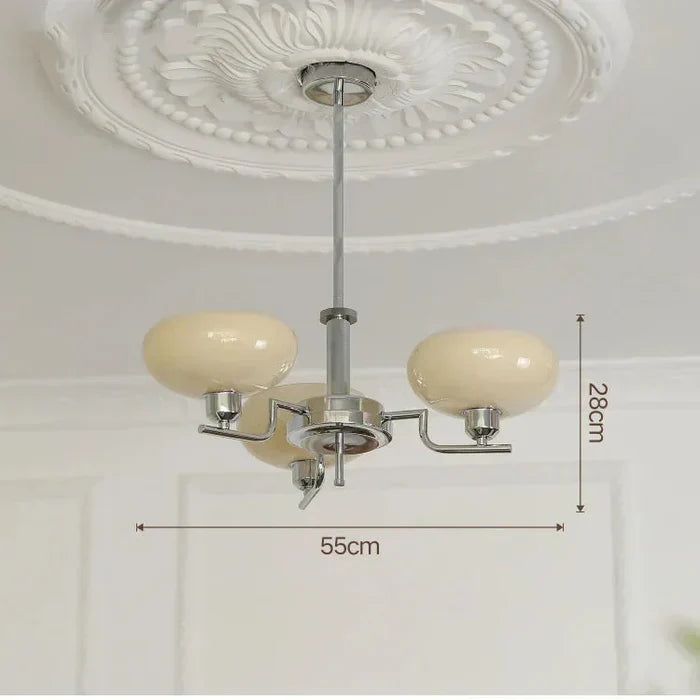 Nowoczesny Żyrandol z Kloszami z Opalowego Szkła – Elegancka Lampa Sufitowa