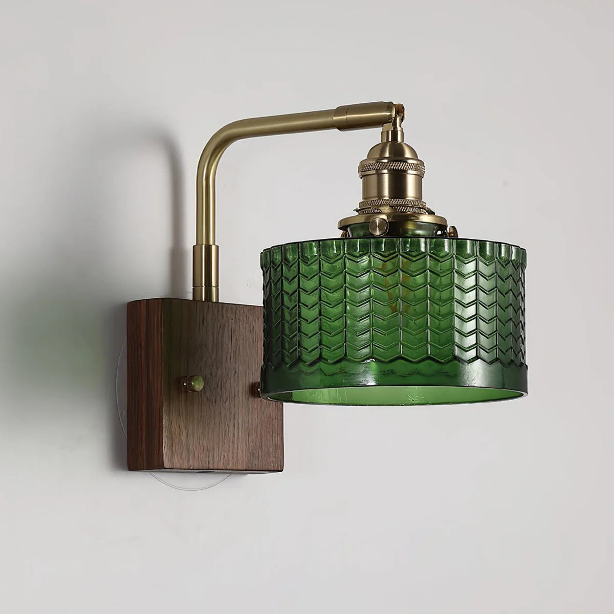 Kinkiet Vintage Lampa Ścienna ze Szklanym Kloszem