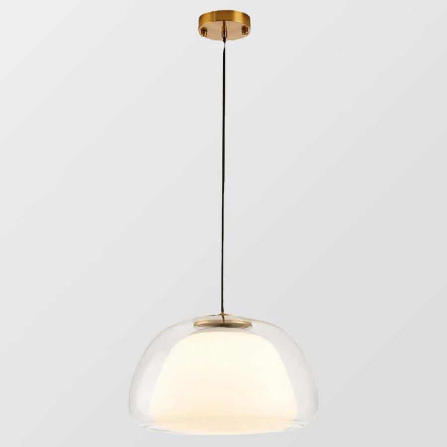 Nowoczesna lampa wisząca LED z podwójnym szklanym kloszem