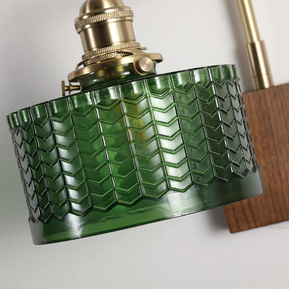 Kinkiet Vintage Lampa Ścienna ze Szklanym Kloszem
