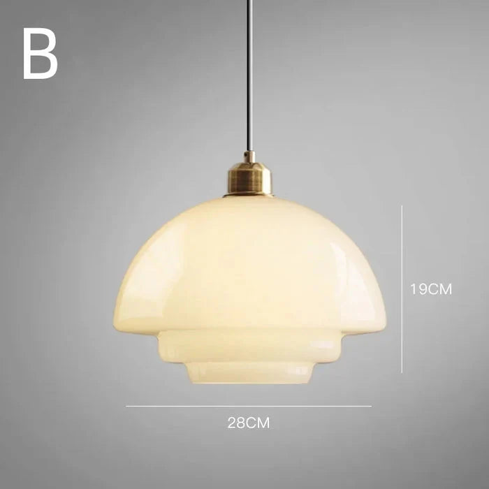 Wisząca Lampa Sufitowa z Mlecznobiałego Szkła