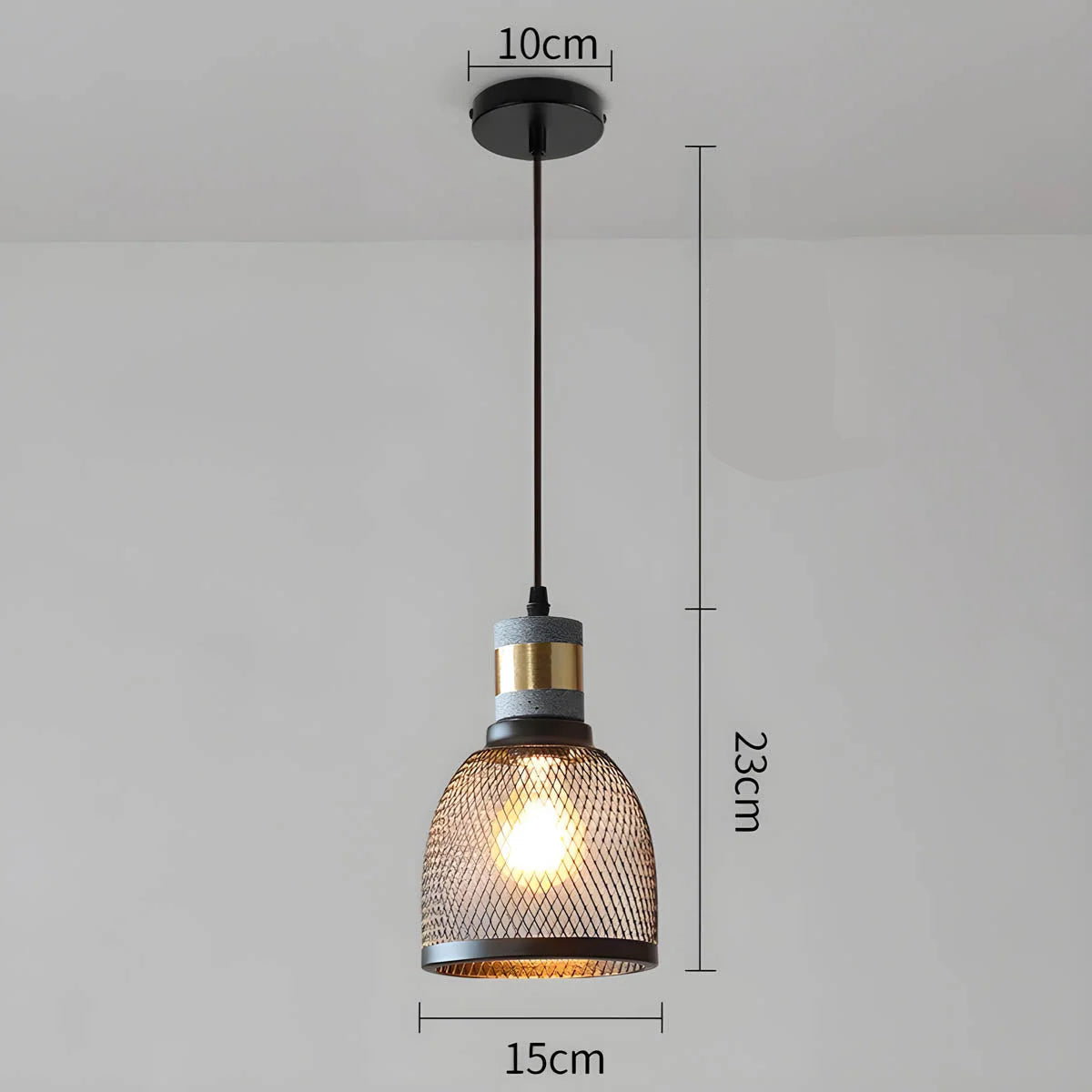 Industrialna lampa wisząca loft LED z metalowym kloszem siatkowym