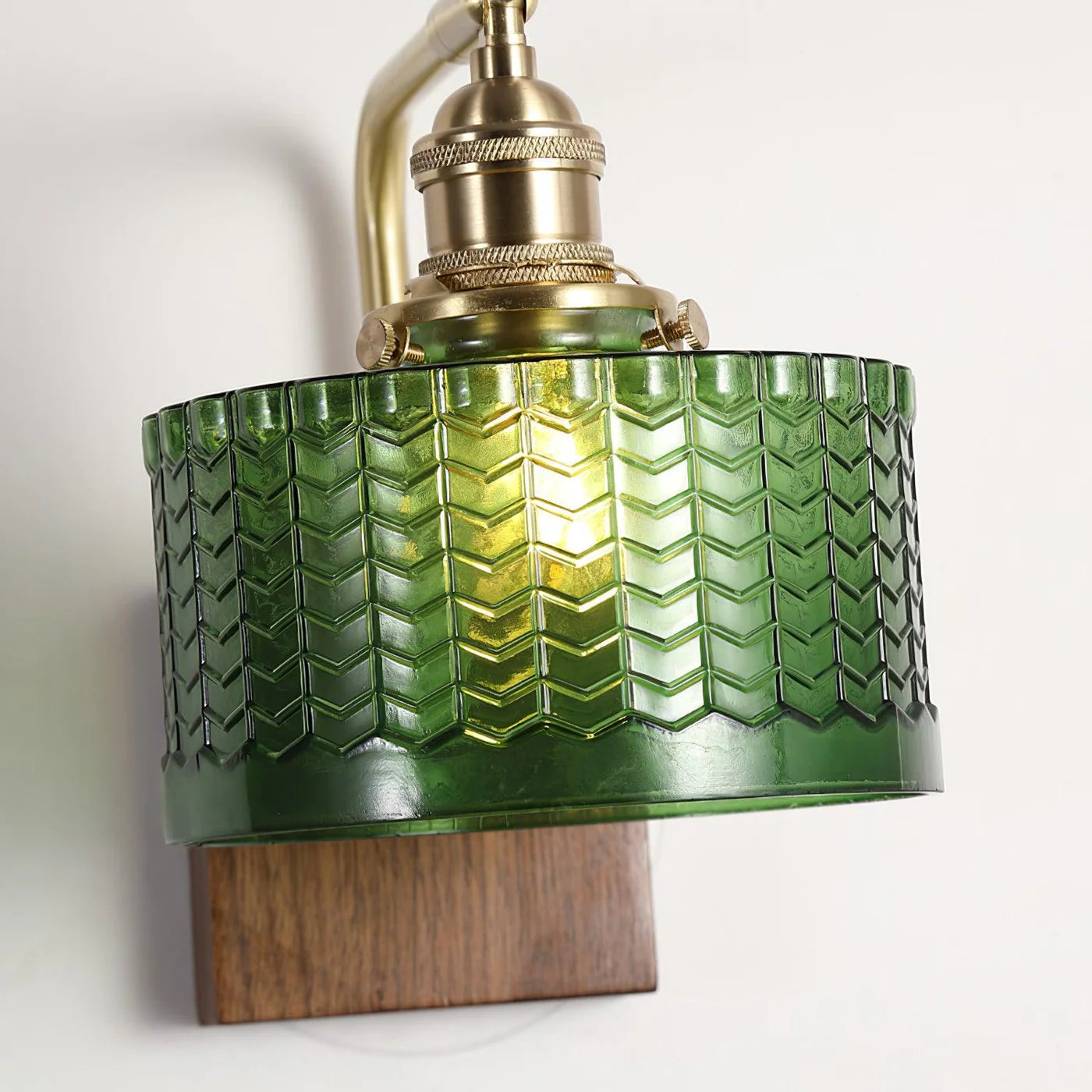 Kinkiet Vintage Lampa Ścienna ze Szklanym Kloszem