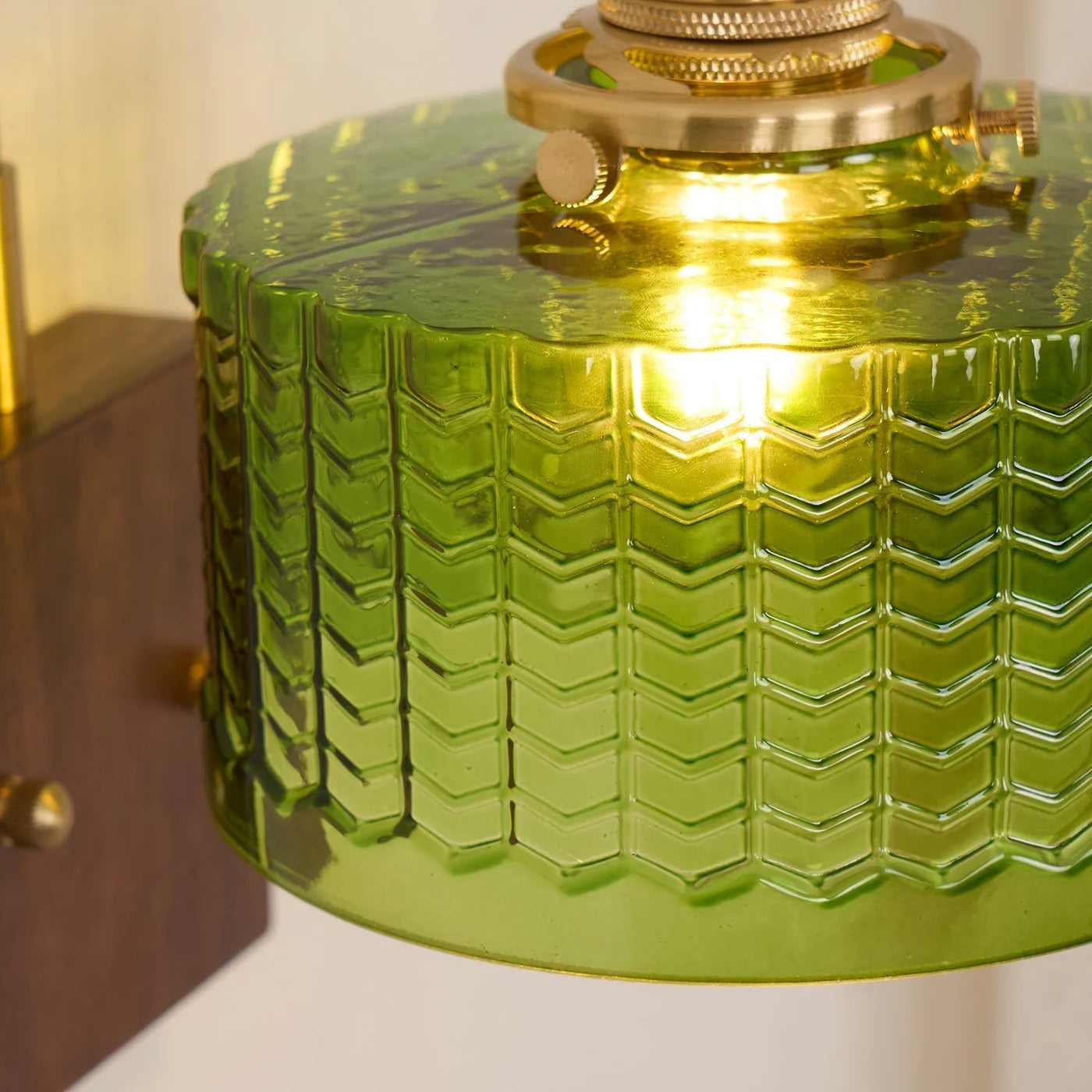 Kinkiet Vintage Lampa Ścienna ze Szklanym Kloszem