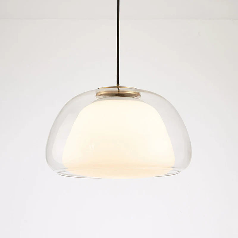 Nowoczesna lampa wisząca LED z podwójnym szklanym kloszem