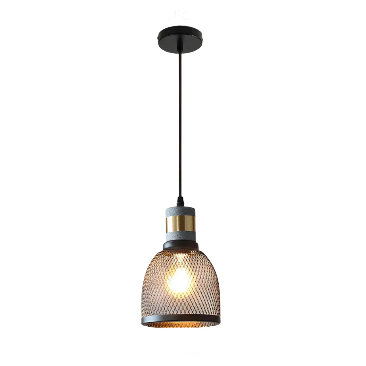 Industrialna lampa wisząca loft LED z metalowym kloszem siatkowym