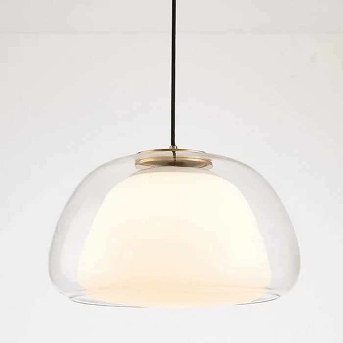 Nowoczesna lampa wisząca LED z podwójnym szklanym kloszem