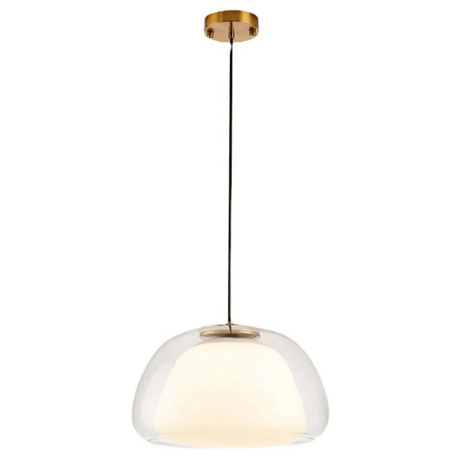 Nowoczesna lampa wisząca LED z podwójnym szklanym kloszem