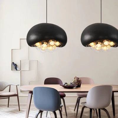 Designerska Lampa Sufitowa z Kulistymi Kloszami w Kształcie Baniek