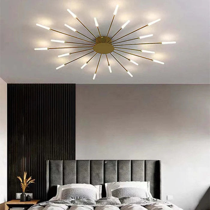 Nowoczesny żyrandol sufitowy LED - minimalistyczny design w stylu promieni słonecznych