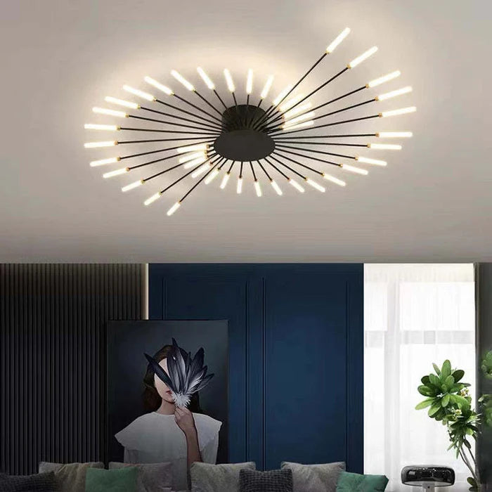 Nowoczesny żyrandol sufitowy LED - minimalistyczny design w stylu promieni słonecznych