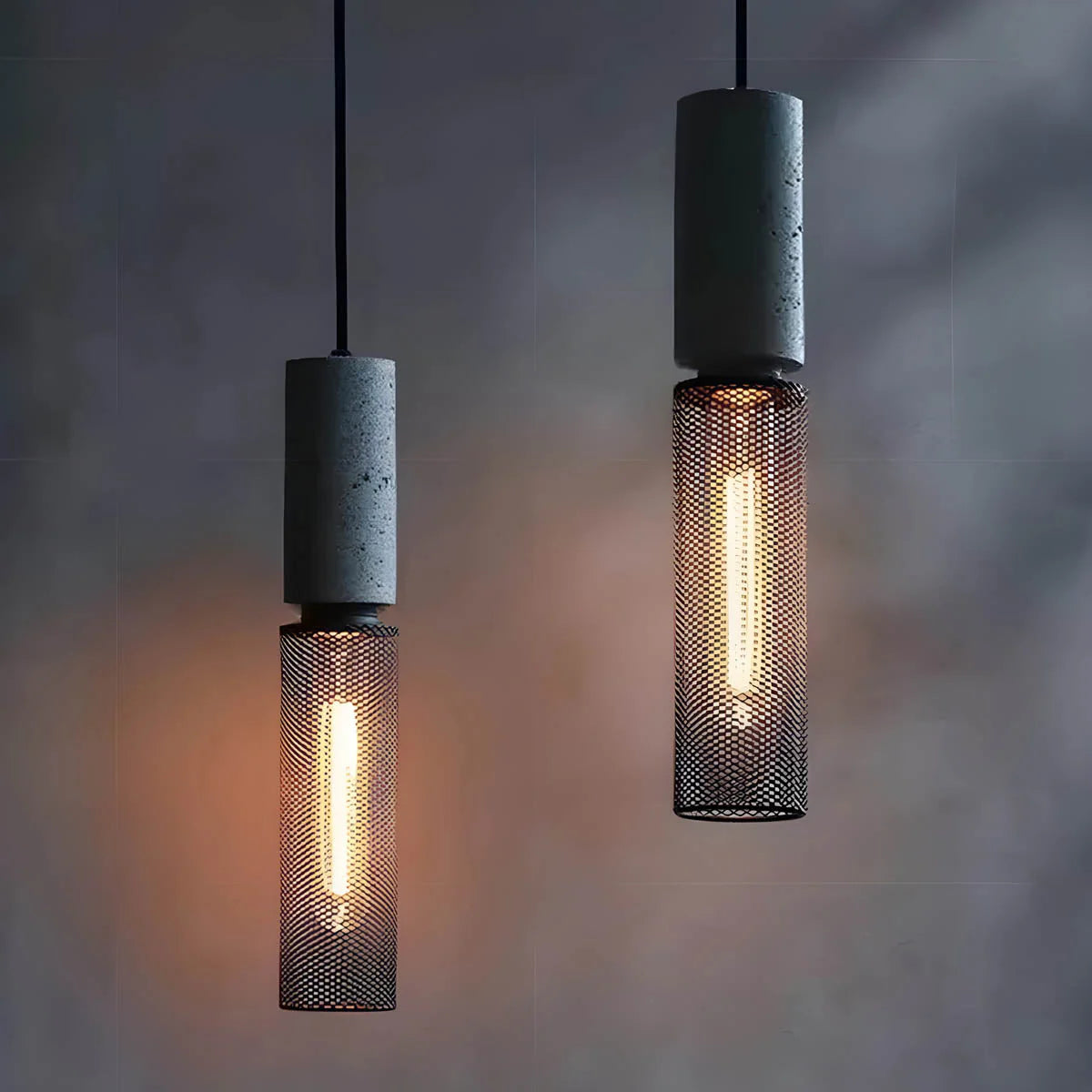 Industrialna lampa wisząca loft LED z metalowym kloszem siatkowym