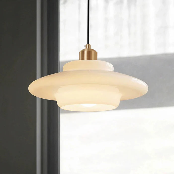 Wisząca Lampa Sufitowa z Mlecznobiałego Szkła
