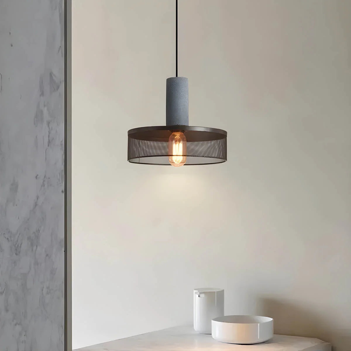 Industrialna lampa wisząca loft LED z metalowym kloszem siatkowym