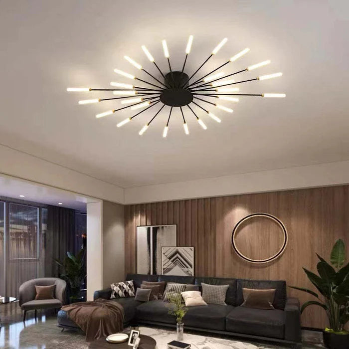 Nowoczesny żyrandol sufitowy LED - minimalistyczny design w stylu promieni słonecznych