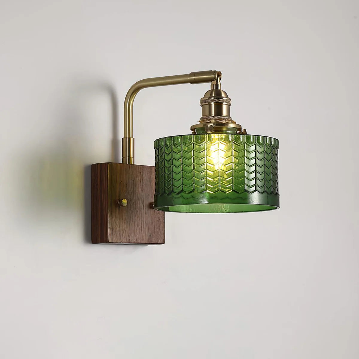 Kinkiet Vintage Lampa Ścienna ze Szklanym Kloszem