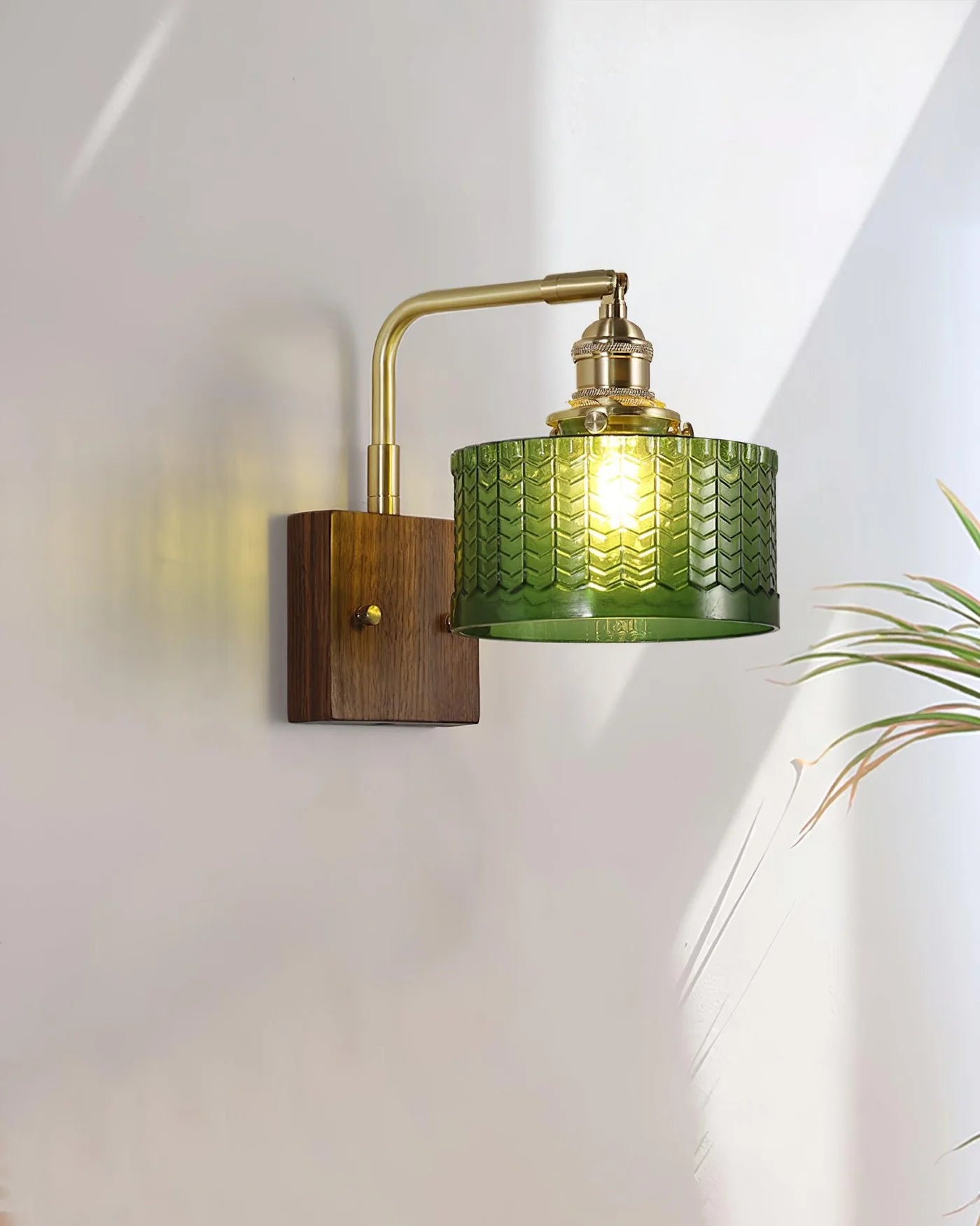 Kinkiet Vintage Lampa Ścienna ze Szklanym Kloszem