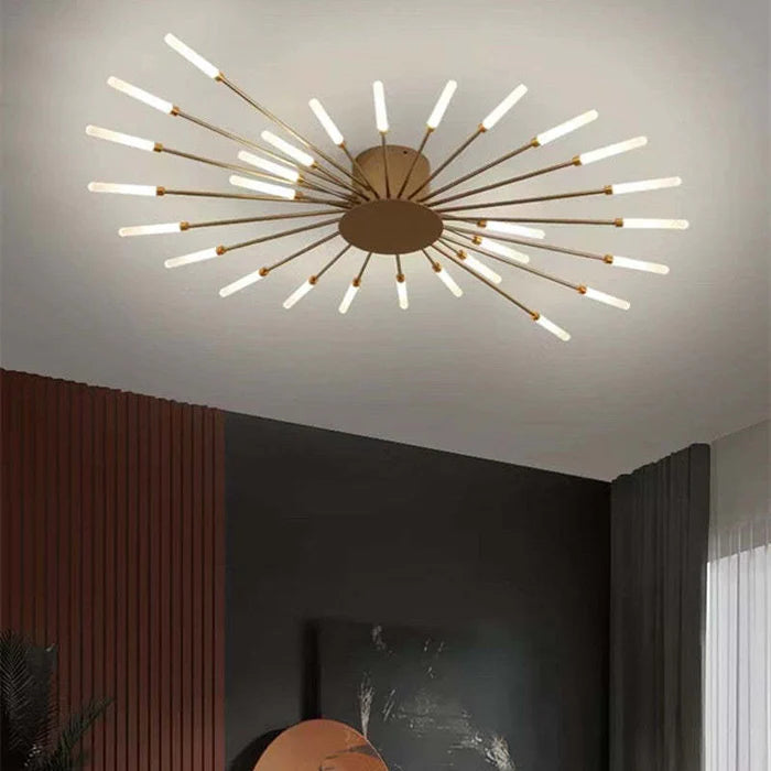 Nowoczesny żyrandol sufitowy LED - minimalistyczny design w stylu promieni słonecznych