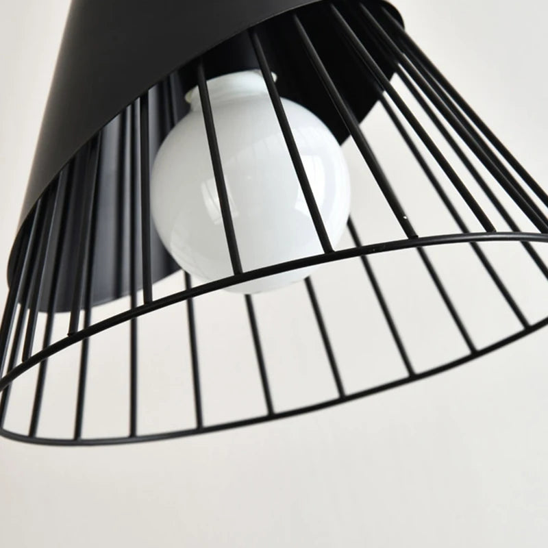 Nowoczesna lampa wisząca loft skandynawska z drewnem i metalem