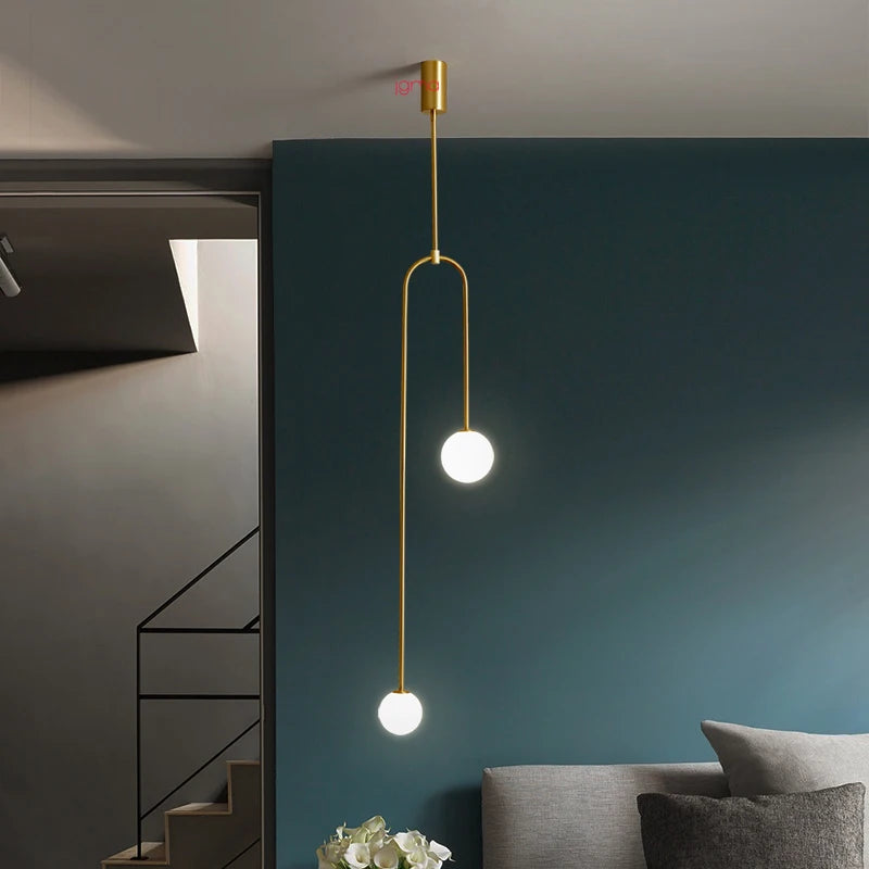 Nowoczesna Lampa Wisząca LED – Minimalistyczny Design z Kulistymi Kloszami
