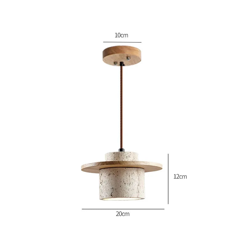 Nowoczesna Lampa Wisząca z Kamienia i Drewna