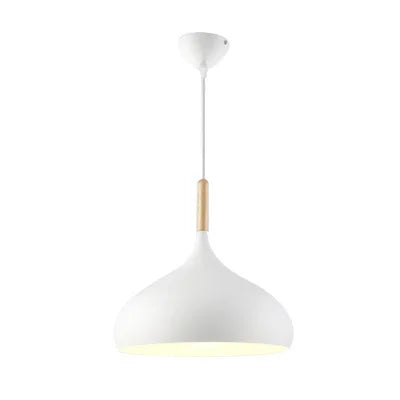 Nowoczesna lampa wisząca o zaokrąglonym kształcie