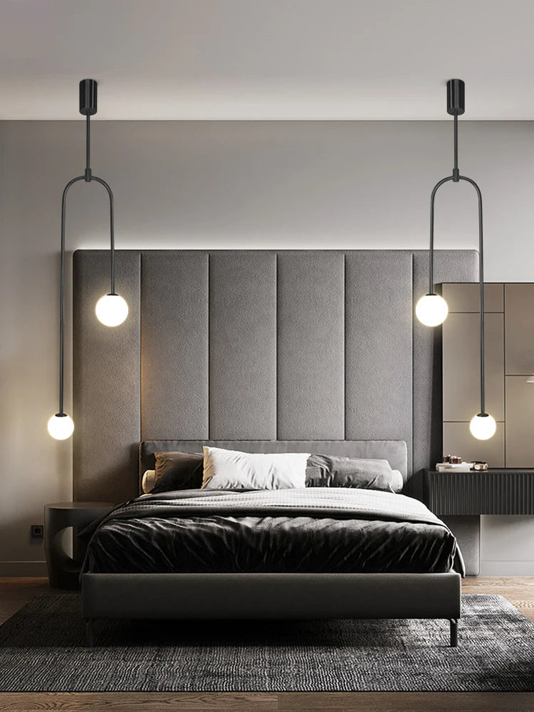 Nowoczesna Lampa Wisząca LED – Minimalistyczny Design z Kulistymi Kloszami