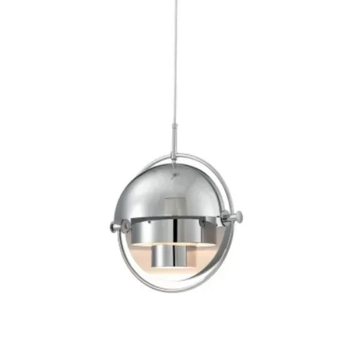 Designerska Lampa Wisząca z Metalowym Kloszem i Ozdobnym Pierścieniem