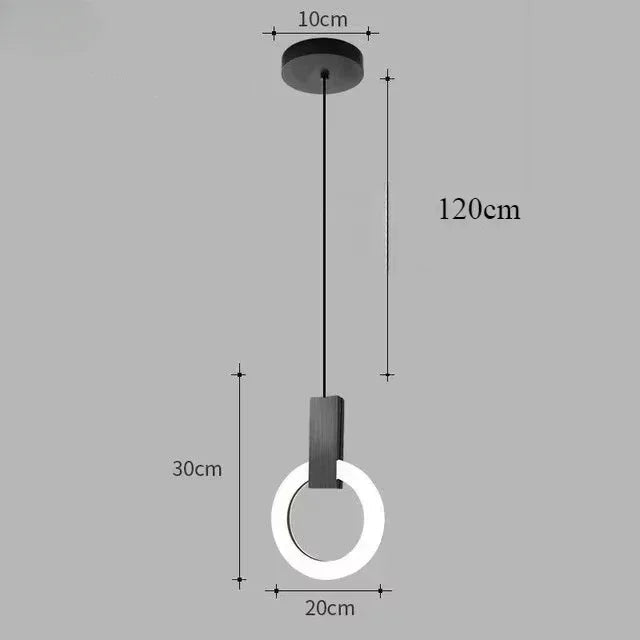 Nowoczesna lampa wisząca LED złoty pierścień