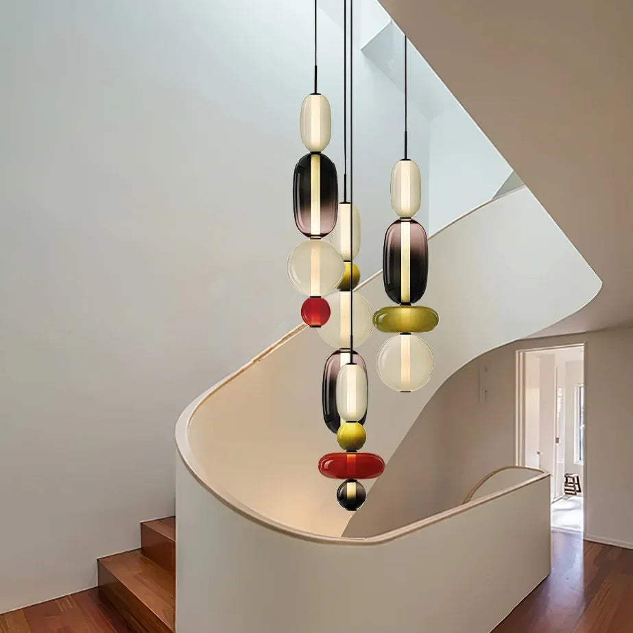 Lampa wisząca ze szkła kandyzowanego