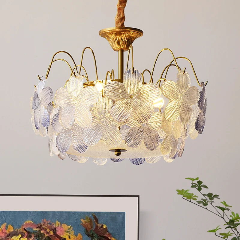 Elegancka Lampa Wisząca Żyrandol w Kwiatowym Stylu