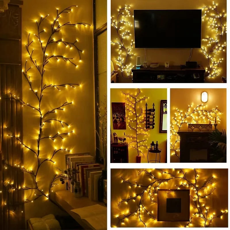 Świetlna dekoracja ścienna LED „gałązki” – elastyczne oświetlenie dekoracyjne do wnętrz i na święta