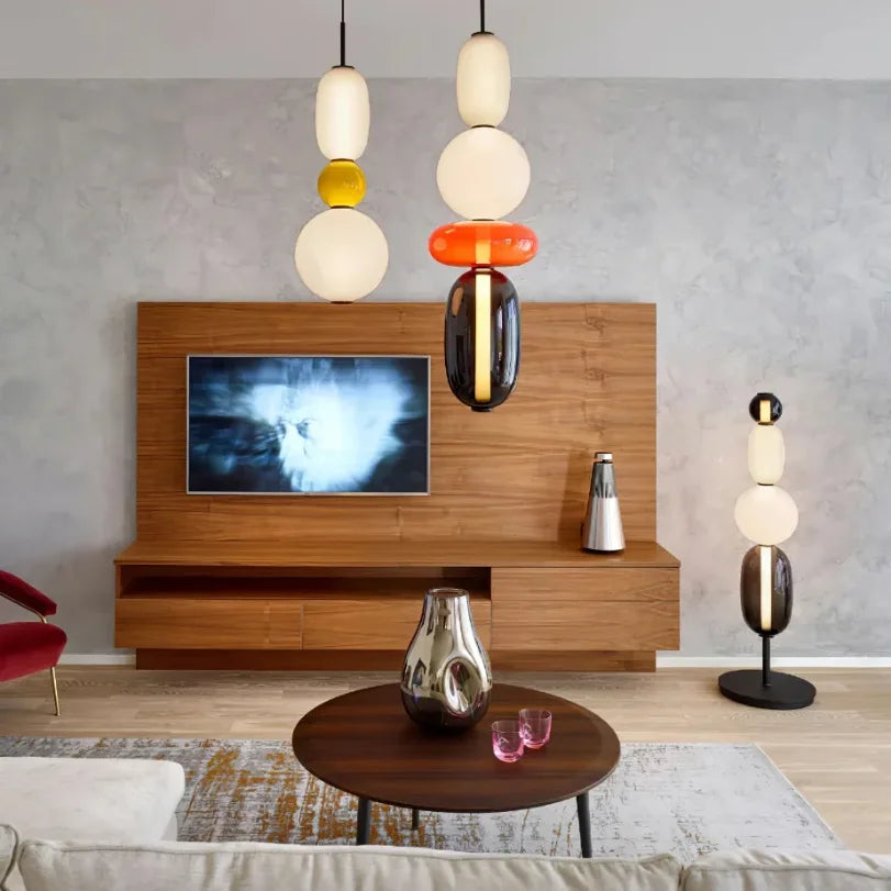 Lampa wisząca ze szkła kandyzowanego