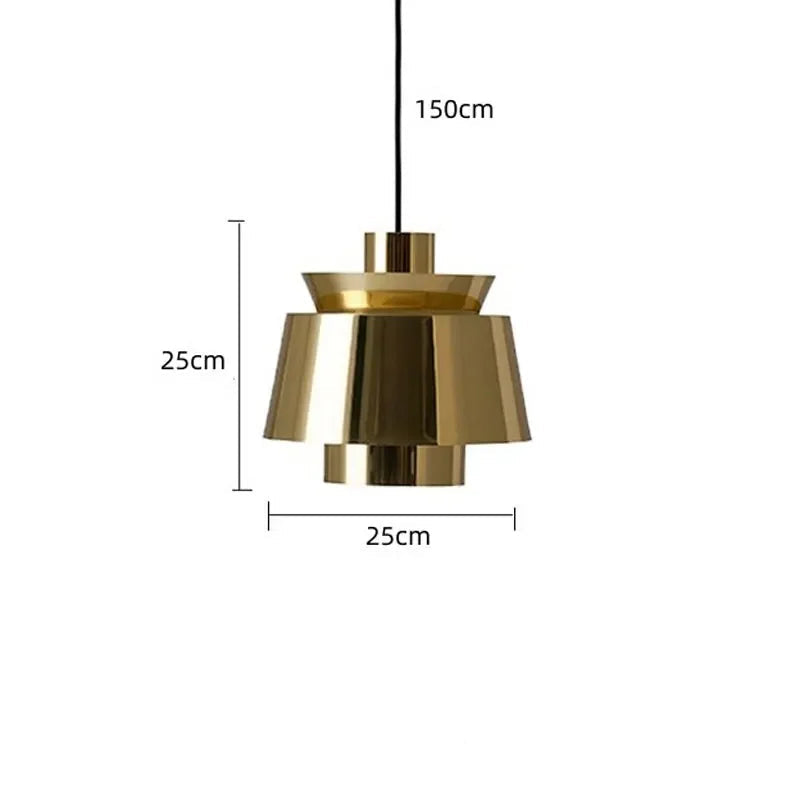 Nowoczesna lampa wisząca LED metalowy klosz designerskie oświetlenie do jadalni i salonu