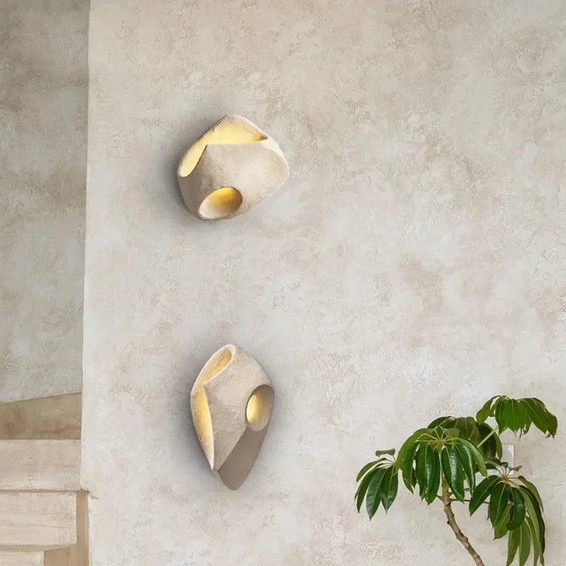Designerska Lampa Ścienna w Stylu Organicznego Kamienia