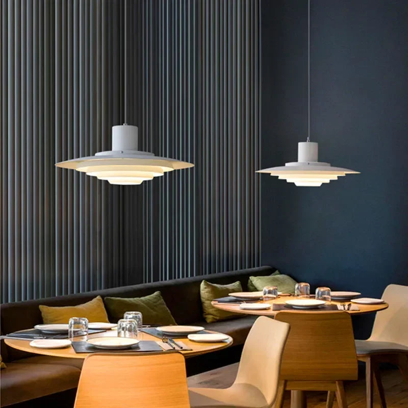 Retro Lampa Wisząca z Aluminium – Warstwowa Lampa LED