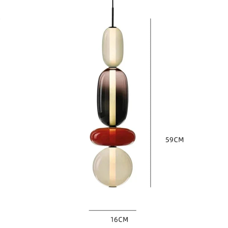 Lampa wisząca ze szkła kandyzowanego