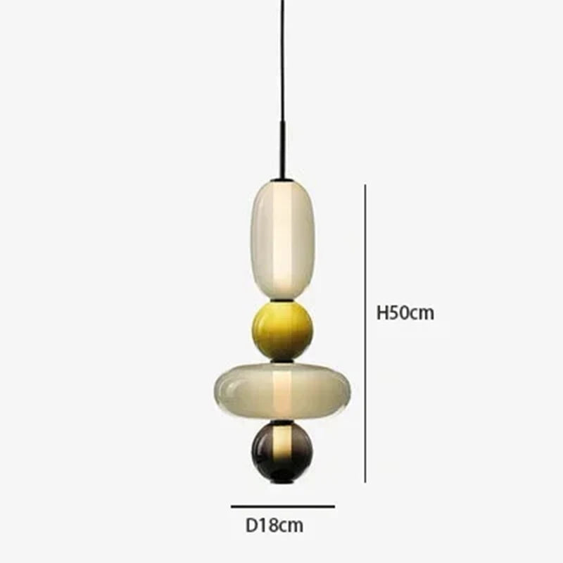 Lampa wisząca ze szkła kandyzowanego