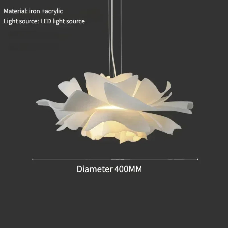 Wisząca lampa w kształcie kwiatu lotosu – Dekoracyjna lampa sufitowa z warstwowym kloszem