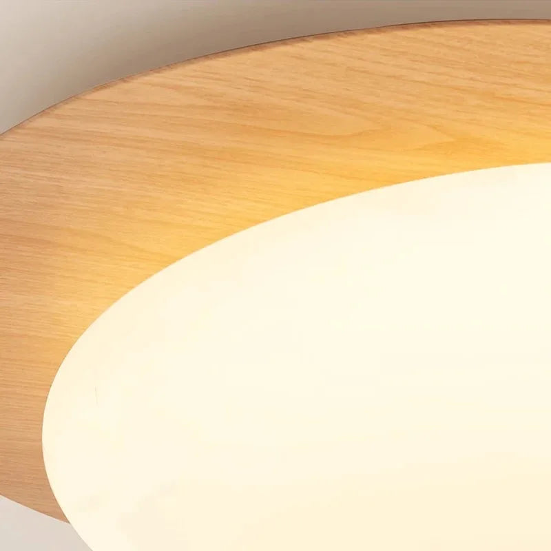 Nowoczesna Lampa Sufitowa LED z Drewnianym Akcentem