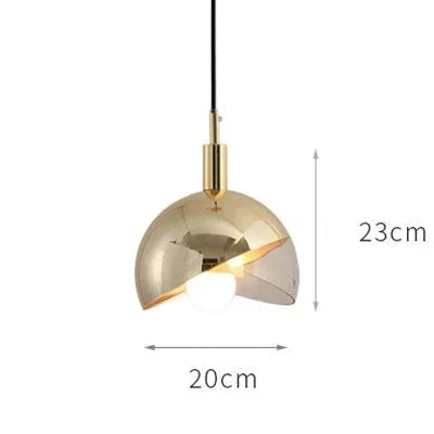 Nowoczesna Lampa Wisząca LED ze Szklanym Kloszem w Odcieniach Złota i Dymionego Szkła