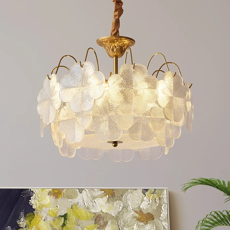 Elegancka Lampa Wisząca Żyrandol w Kwiatowym Stylu