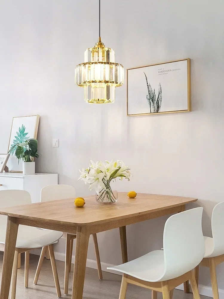 Elegancka Szklana Lampa Wisząca Kryształowa – Styl Glamour