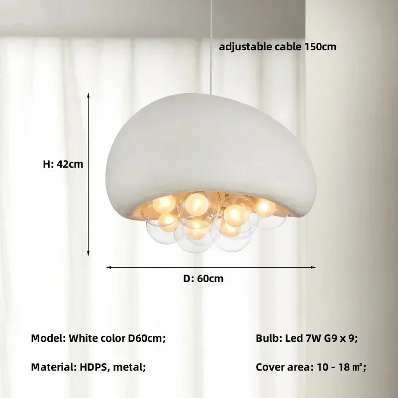 Designerska Lampa Sufitowa z Kulistymi Kloszami w Kształcie Baniek
