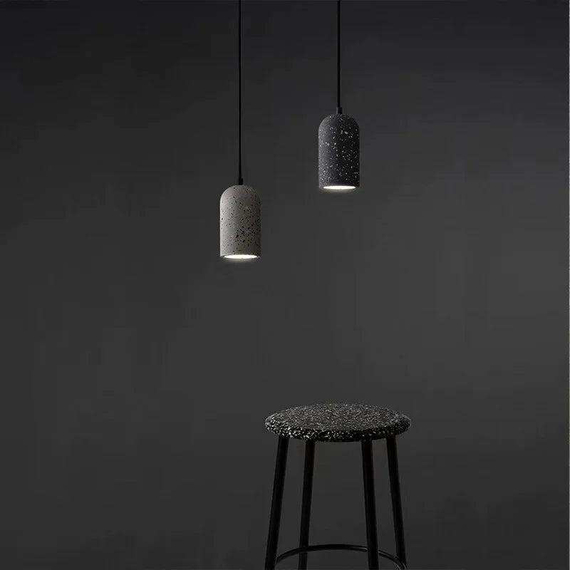 Industrialne Lampy Wiszące z Kloszem Betonowym / Terrazzo – Minimalistyczny Styl Loft