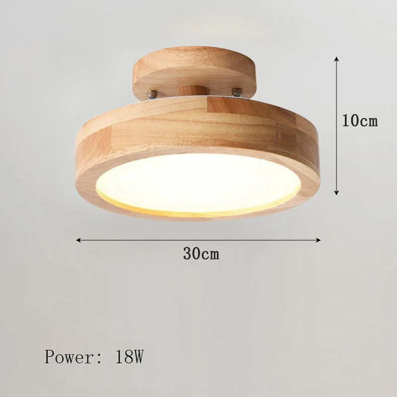 Nowoczesna lampa sufitowa LED wykonana z drewna